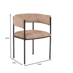 Chaises de salle à manger rembourrées (lot de 2) – Marron clair / Taupe / Blanc, 2 places