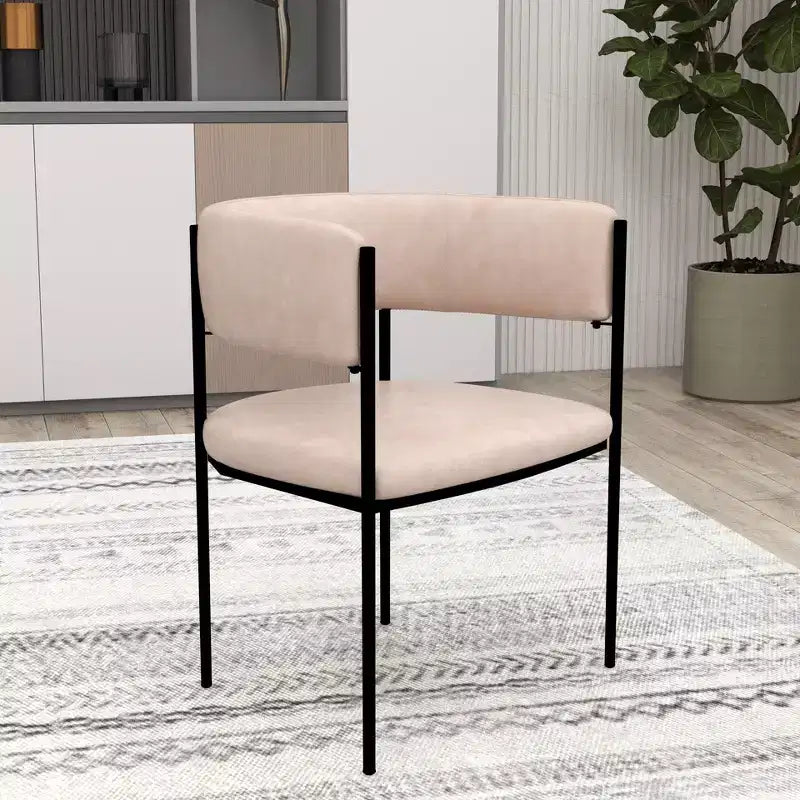 Chaises de salle à manger rembourrées (lot de 2) – Marron clair / Taupe / Blanc, 2 places