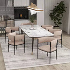 Chaises de salle à manger rembourrées (lot de 2) – Marron clair / Taupe / Blanc, 2 places