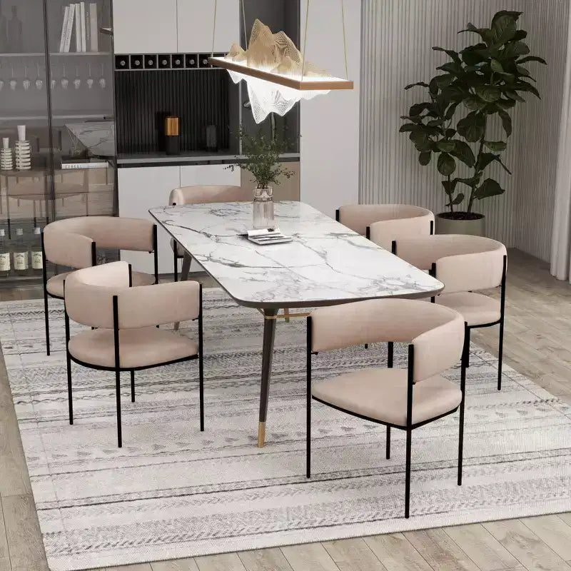 Chaises de salle à manger rembourrées (lot de 2) – Marron clair / Taupe / Blanc, 2 places