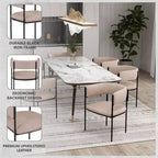 Chaises de salle à manger rembourrées (lot de 2) – Marron clair / Taupe / Blanc, 2 places