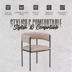 Chaises de salle à manger rembourrées (lot de 2) – Marron clair / Taupe / Blanc, 2 places