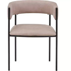 Chaises de salle à manger rembourrées (lot de 2) – Marron clair / Taupe / Blanc, 2 places