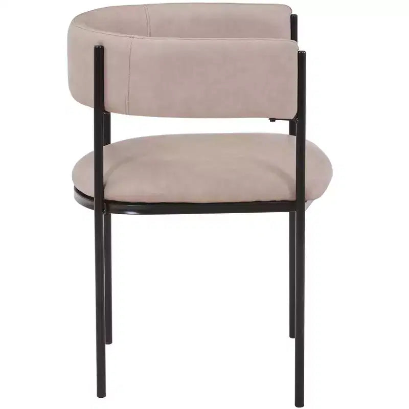 Chaises de salle à manger rembourrées (lot de 2) – Marron clair / Taupe / Blanc, 2 places