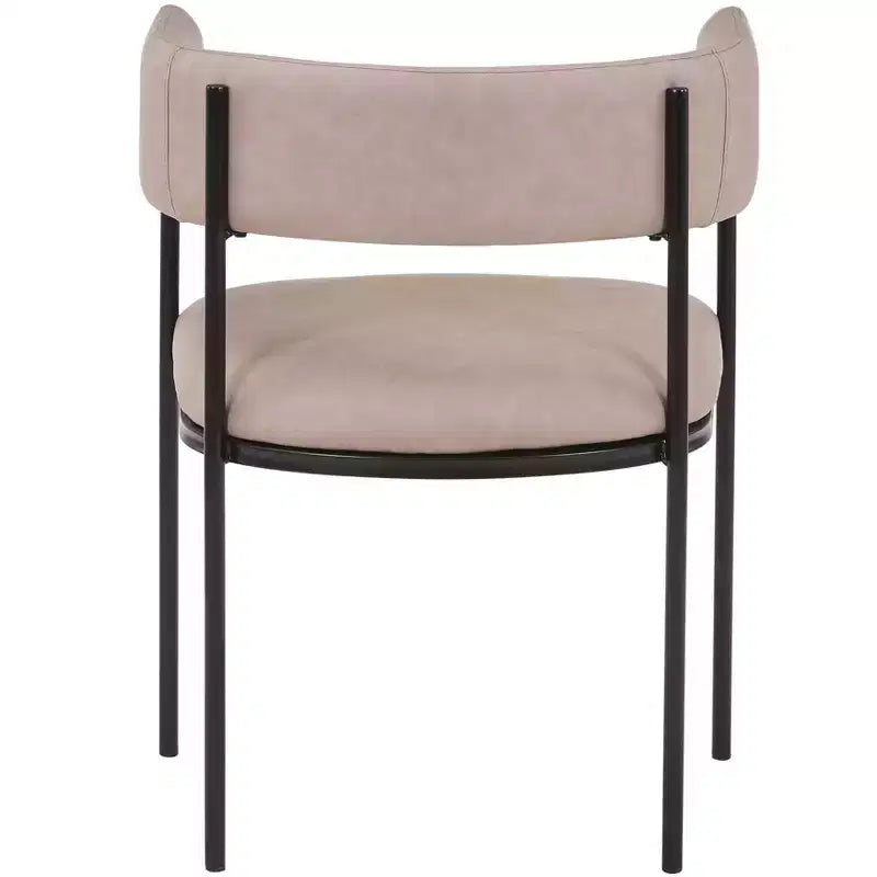 Chaises de salle à manger rembourrées (lot de 2) – Marron clair / Taupe / Blanc, 2 places