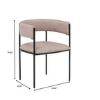 Chaises de salle à manger rembourrées (lot de 2) – Marron clair / Taupe / Blanc, 2 places