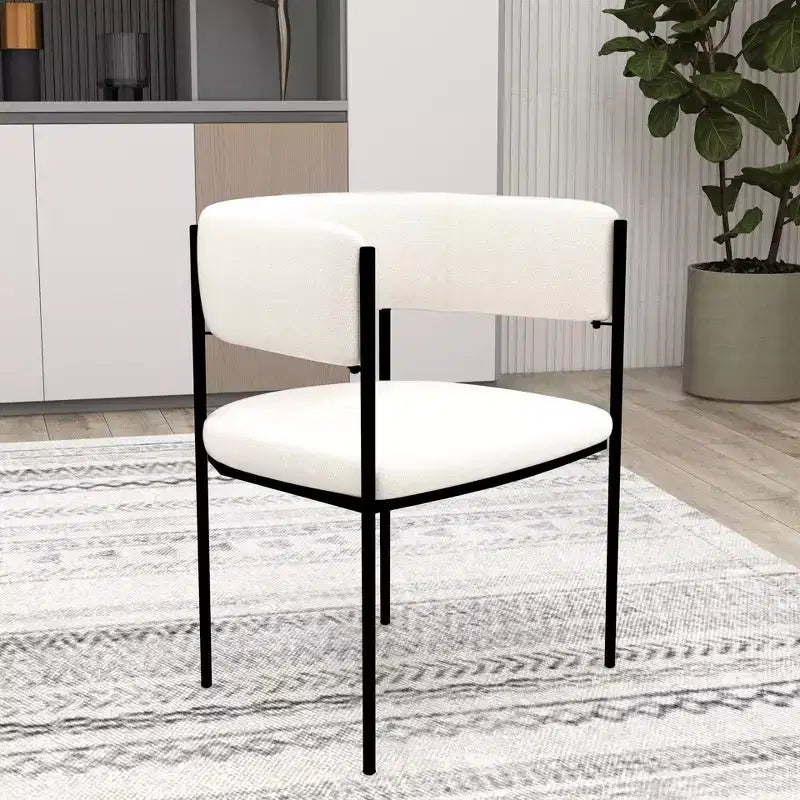 Chaises de salle à manger rembourrées (lot de 2) – Marron clair / Taupe / Blanc, 2 places