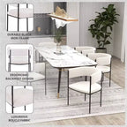 Chaises de salle à manger rembourrées (lot de 2) – Marron clair / Taupe / Blanc, 2 places