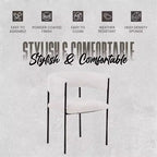 Chaises de salle à manger rembourrées (lot de 2) – Marron clair / Taupe / Blanc, 2 places