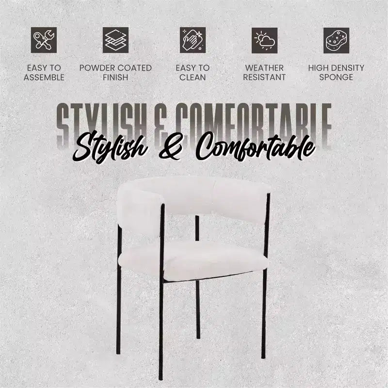 Chaises de salle à manger rembourrées (lot de 2) – Marron clair / Taupe / Blanc, 2 places