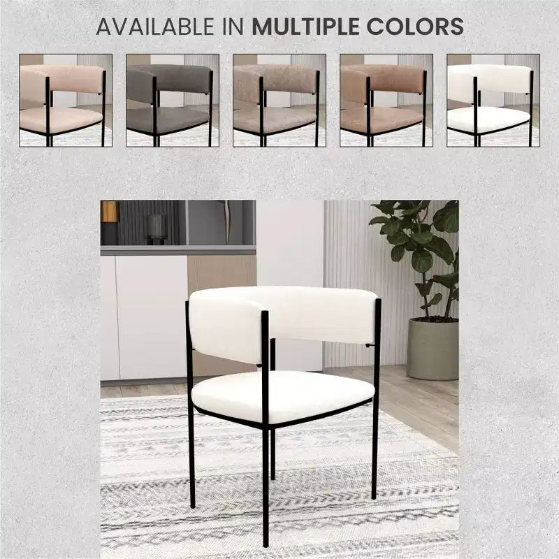 Chaises de salle à manger rembourrées (lot de 2) – Marron clair / Taupe / Blanc, 2 places