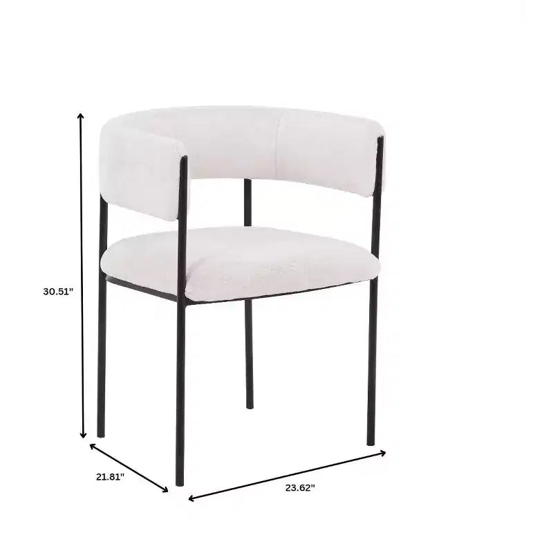 Chaises de salle à manger rembourrées (lot de 2) – Marron clair / Taupe / Blanc, 2 places