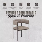 Chaises de salle à manger rembourrées (lot de 2) – Marron clair / Taupe / Blanc, 2 places