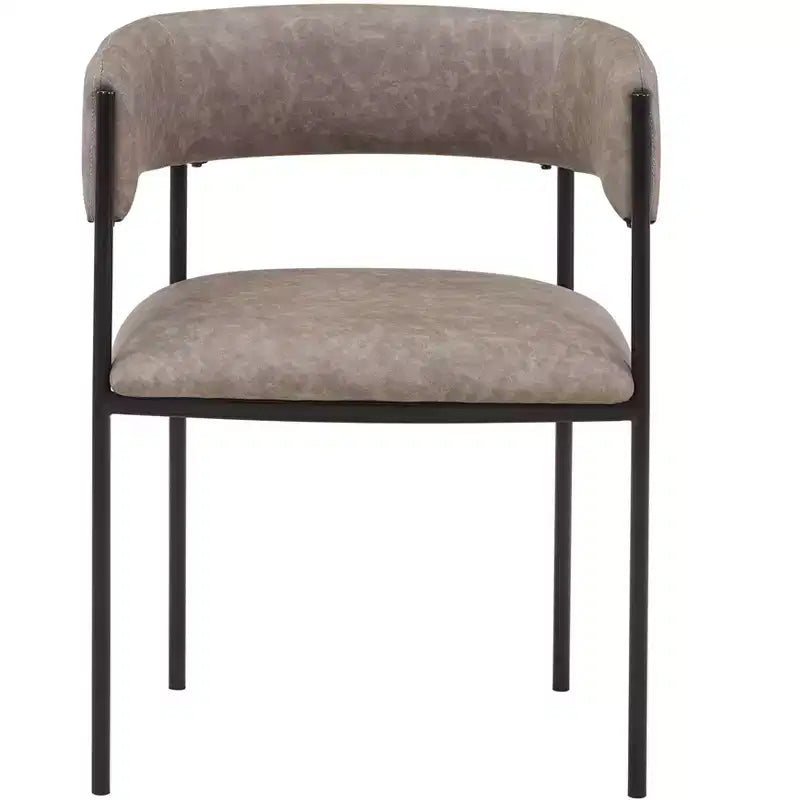 Chaises de salle à manger rembourrées (lot de 2) – Marron clair / Taupe / Blanc, 2 places