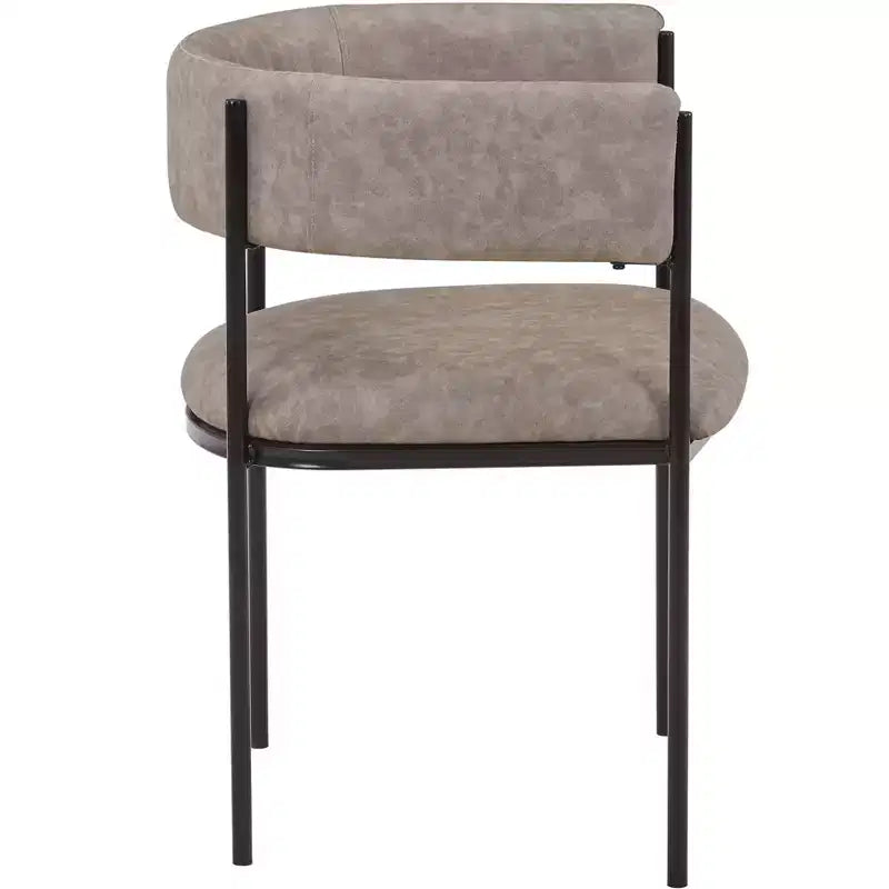 Chaises de salle à manger rembourrées (lot de 2) – Marron clair / Taupe / Blanc, 2 places