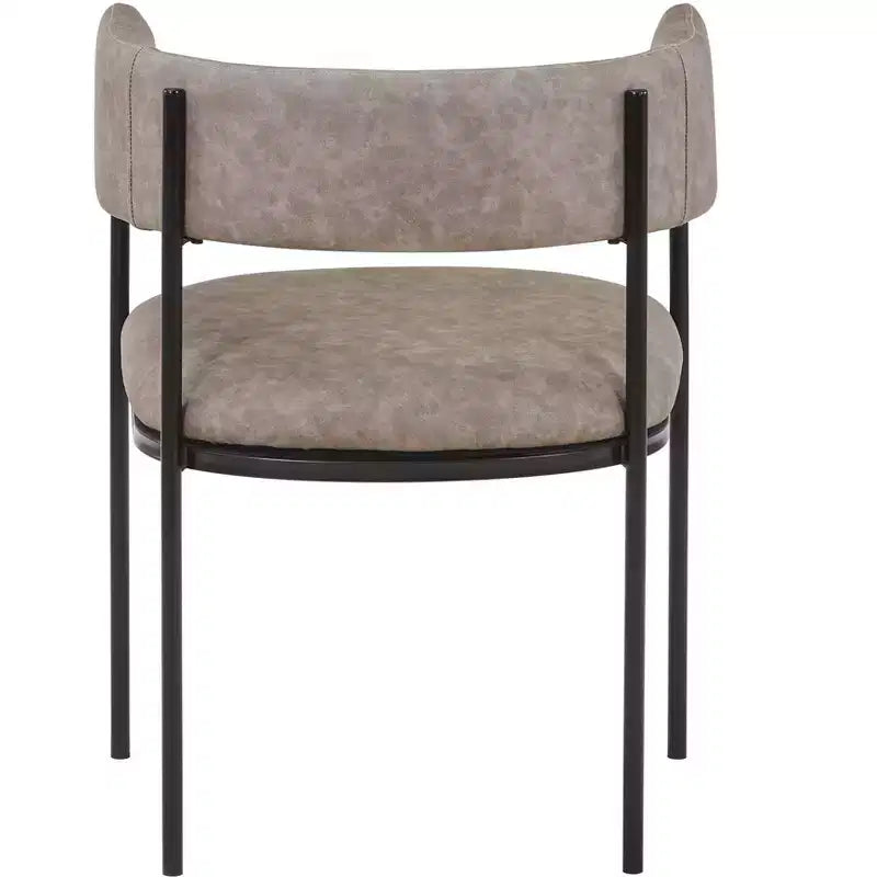 Chaises de salle à manger rembourrées (lot de 2) – Marron clair / Taupe / Blanc, 2 places