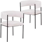 Chaises de salle à manger rembourrées (lot de 2) – Marron clair / Taupe / Blanc, 2 places